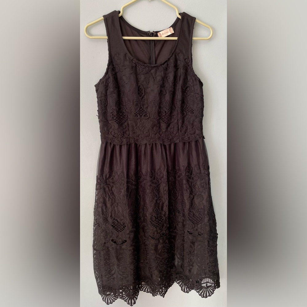 Altar’d State black lace tea length dress